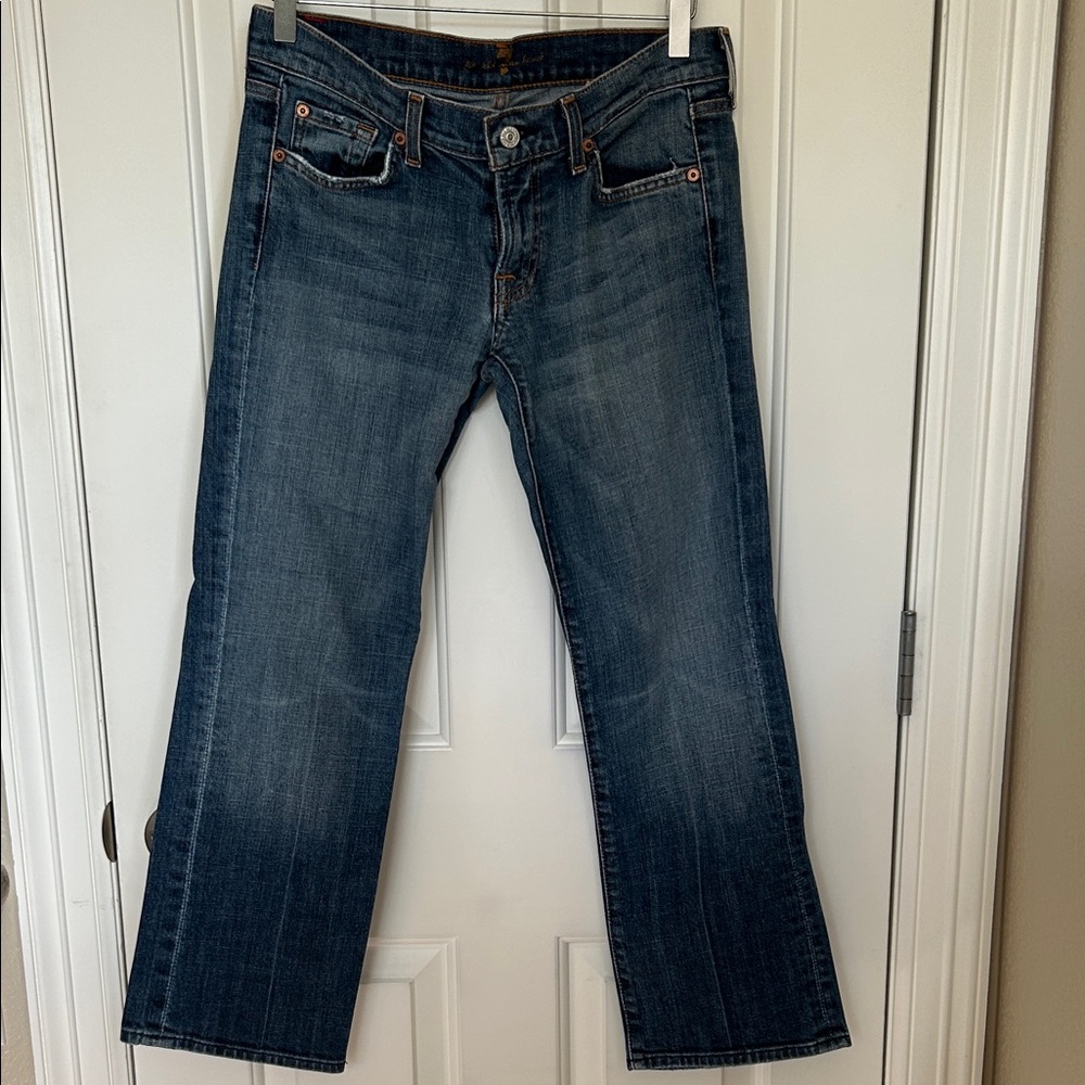 7 For All Mankind Dark Blue Ankle Jeans